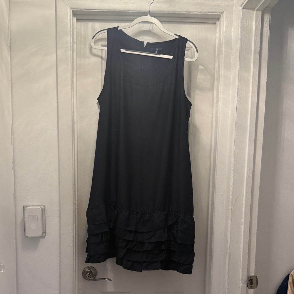 GAP Black Ruffle Hem Mini Dress NWOT